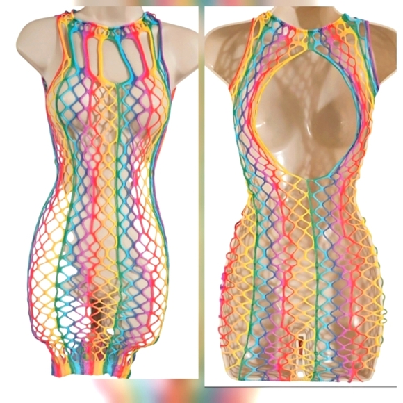 Hand Crafted Eyelash yarn Furry Knit Scarf Rainbow faux Fur LGBTQA+ Boa Scarf - Picture 10 of 17